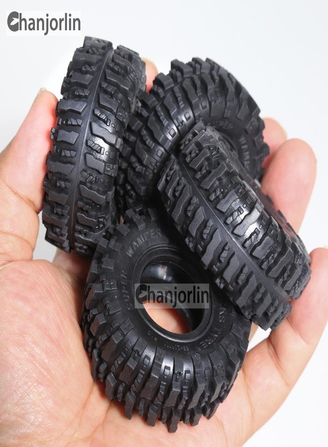 Chanjorlin 1.0 RC Tires OD 55mm 1/24 Crawler Wheels Tires 1/18 All Terrain Soft Rubber Mud Slingers Tyres with Foam Insert for 1:24 1:18 Rock Crawler Car Axial SCX24 FMS AX24 FCX18 FCX24 TRX4M 4PCS - Image 5